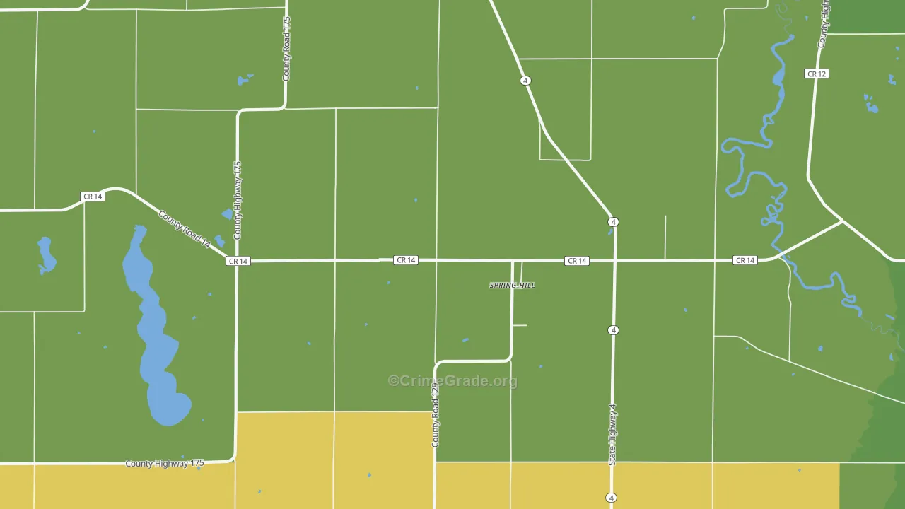 Spring Hill, MN Map of Murder Rates