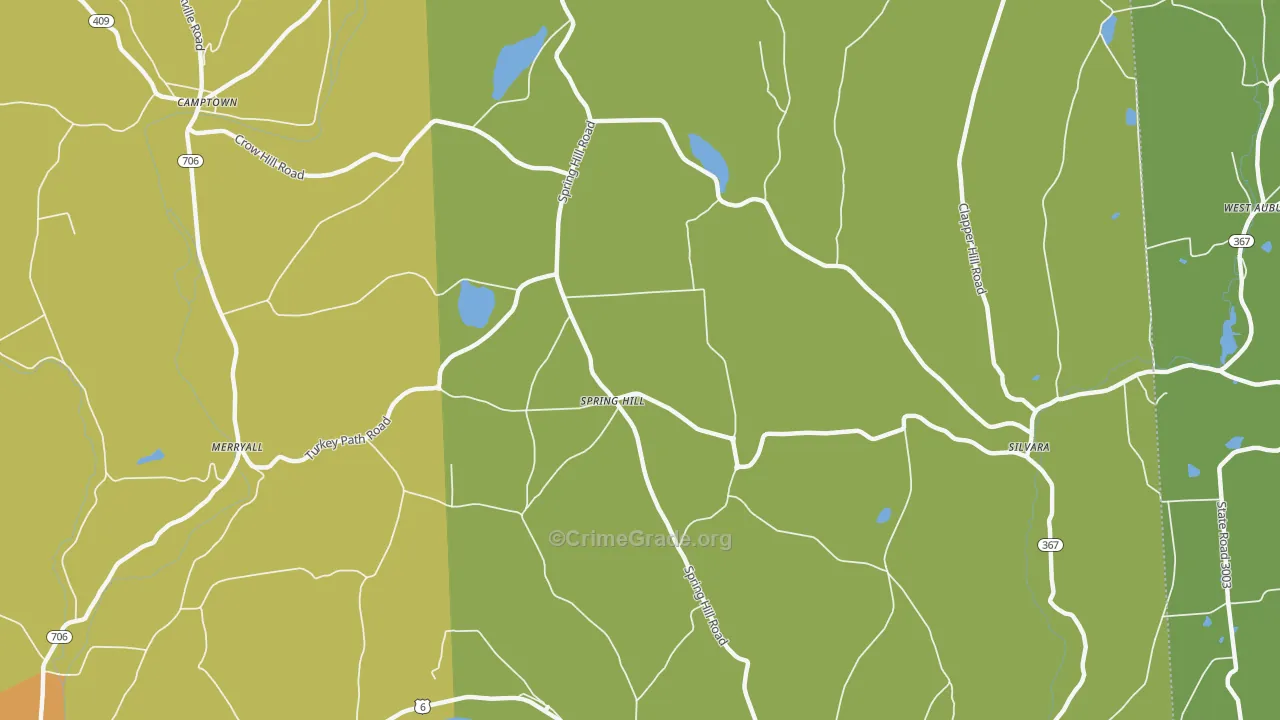 Spring Hill, PA Map of Murder Rates