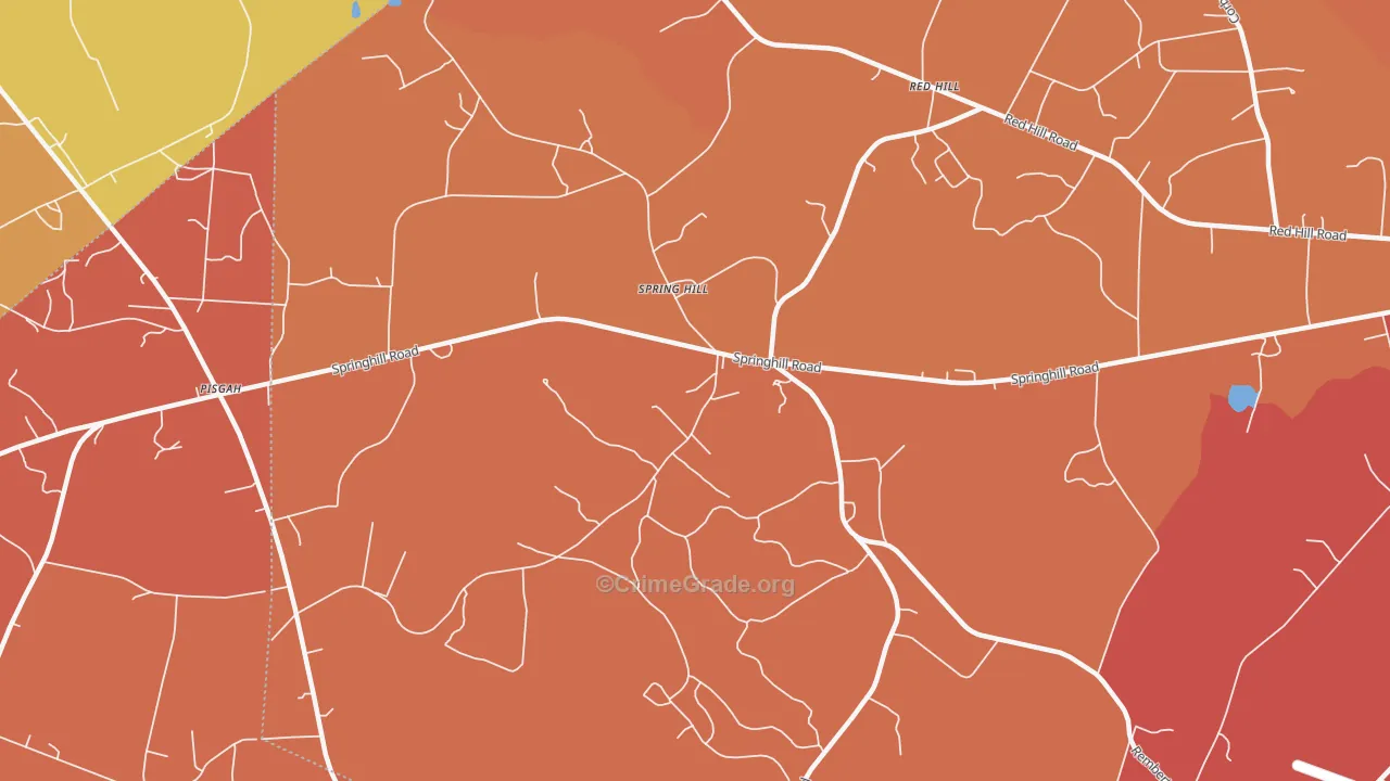 Spring Hill, SC Map of Murder Rates