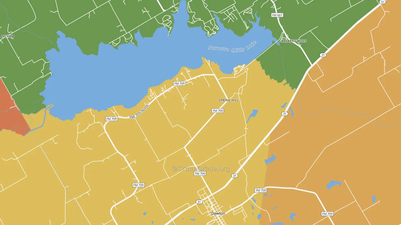 Spring Hill, TX Map of Murder Rates