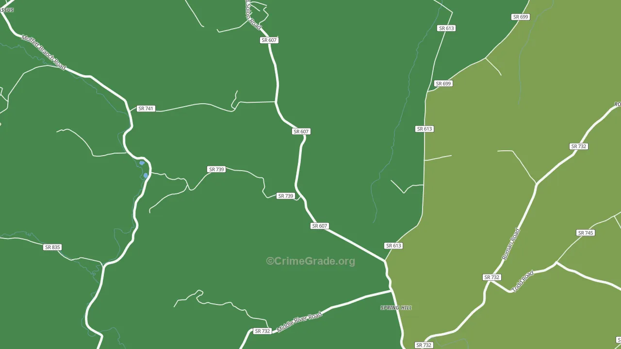 Spring Hill, VA Map of Murder Rates
