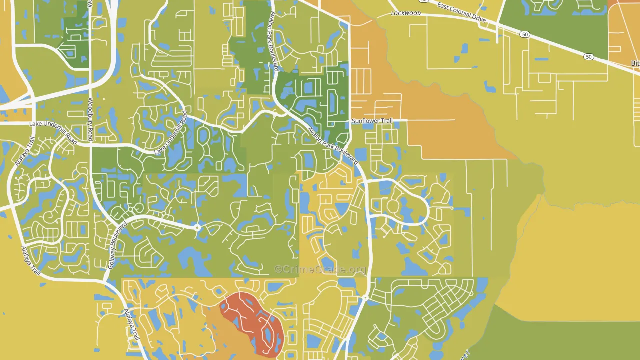 Spring Isle, Alafaya, FL Map of Murder Rates
