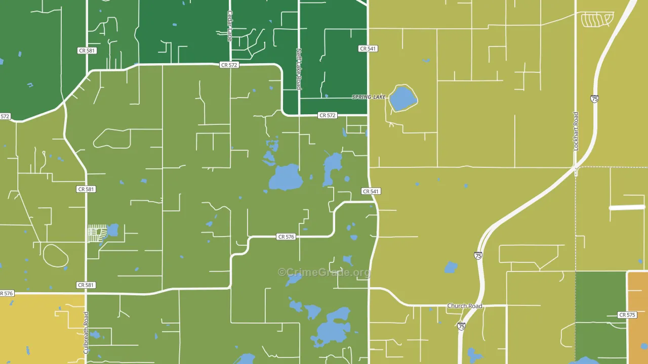 Spring Lake, FL Map of Murder Rates