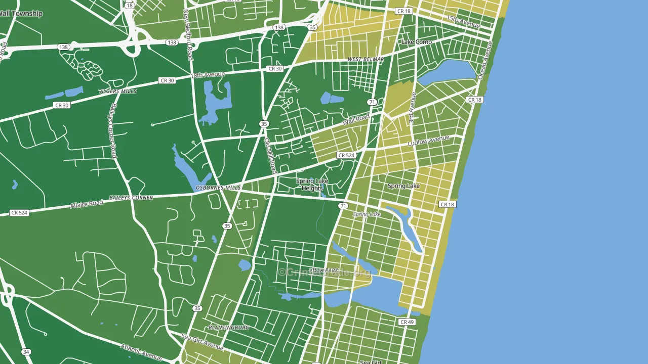 Spring Lake Heights, NJ Map of Murder Rates