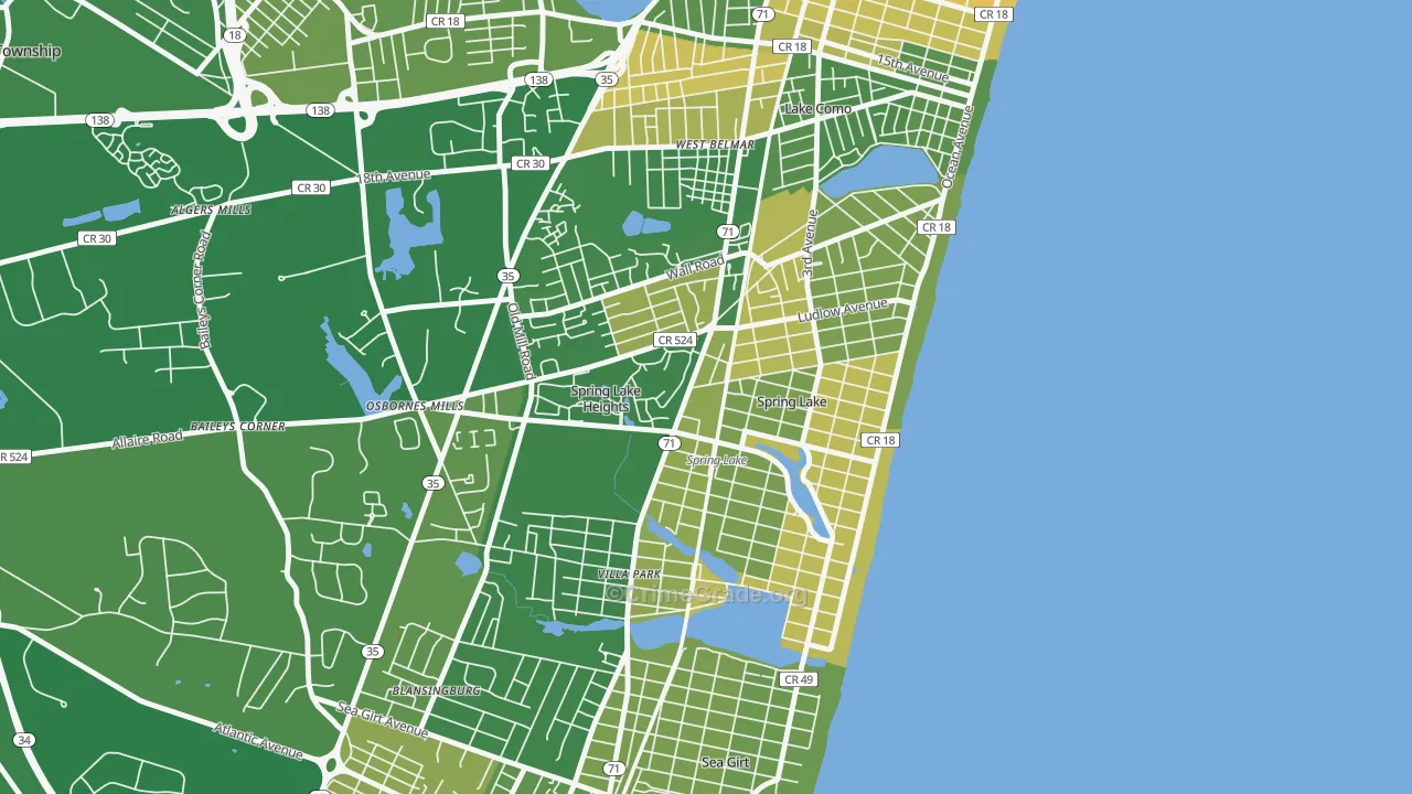 Spring Lake, NJ Map of Murder Rates