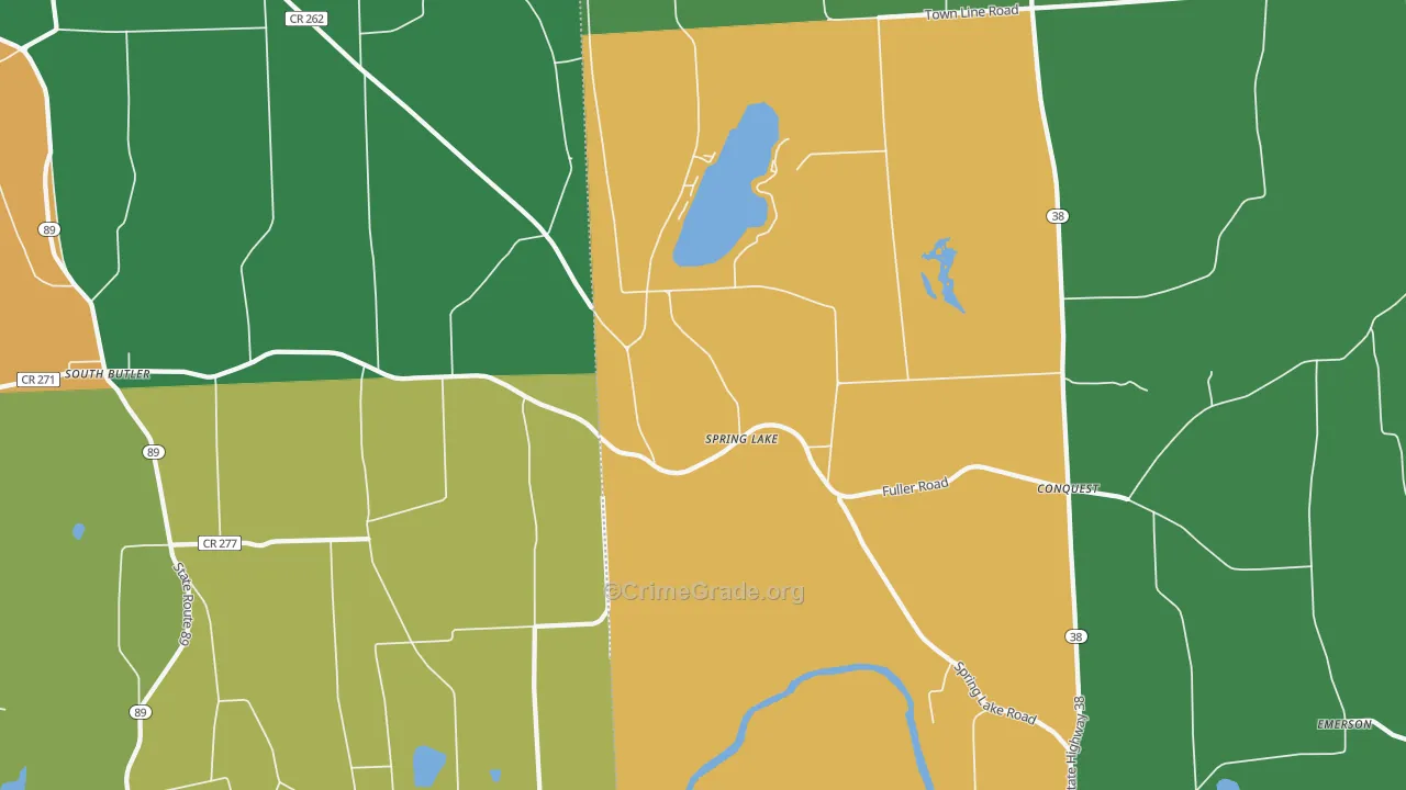 Spring Lake, NY Map of Murder Rates