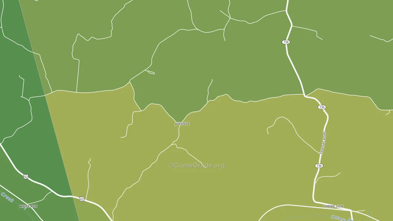 Spring Lick, KY Map of Murder Rates