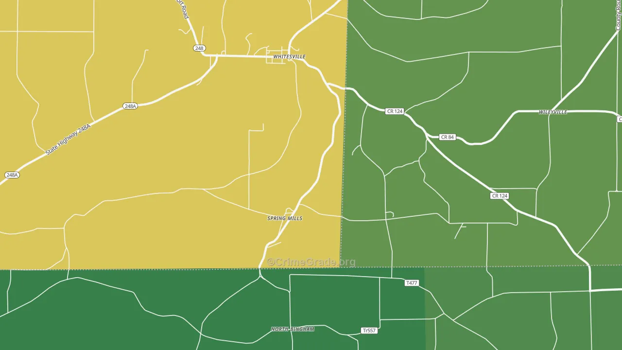 Spring Mills, NY Map of Murder Rates