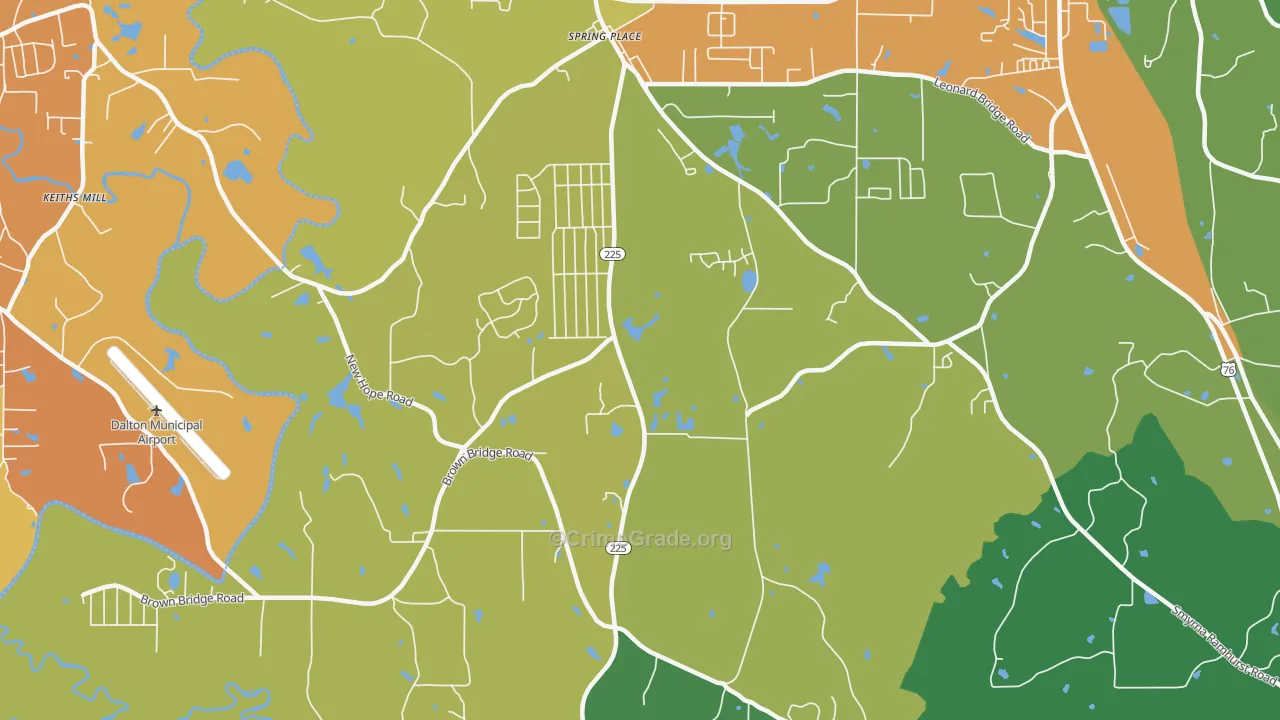 Spring Place, GA Map of Murder Rates