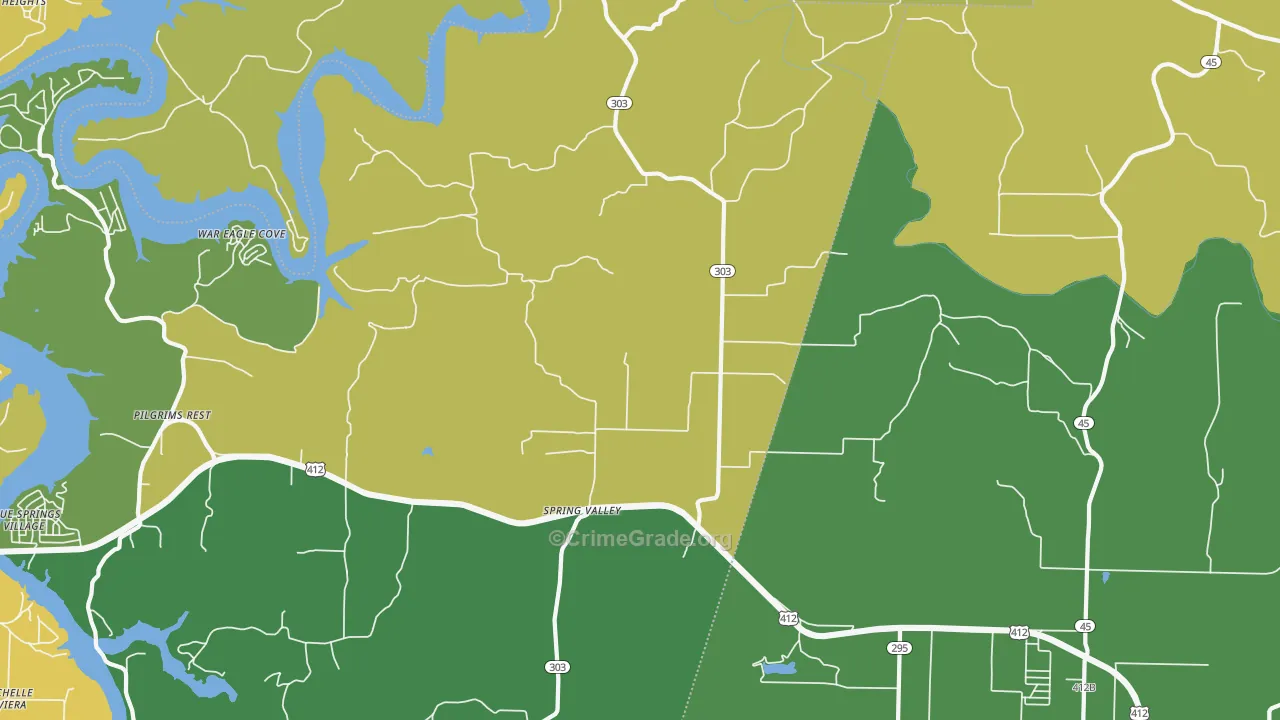 Spring Valley, AR Map of Murder Rates