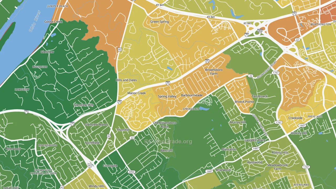Spring Valley, KY Map of Murder Rates