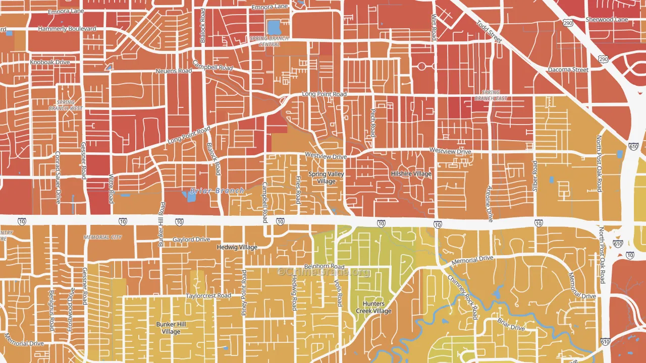 Spring Valley, TX Map of Murder Rates