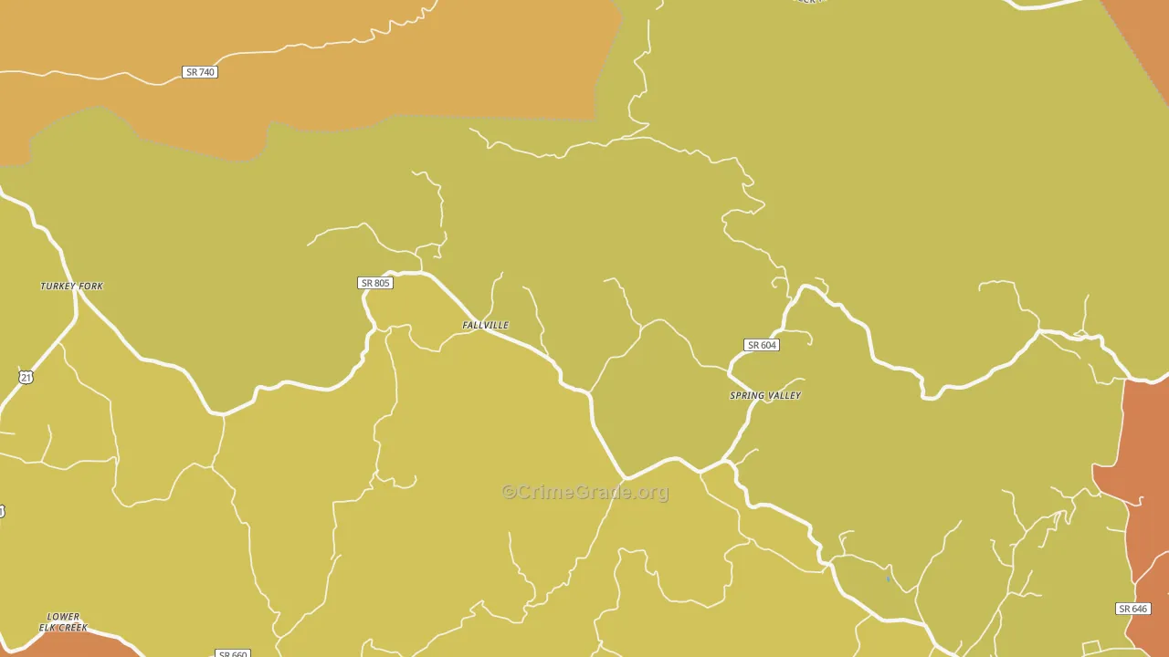 Spring Valley, VA Map of Murder Rates
