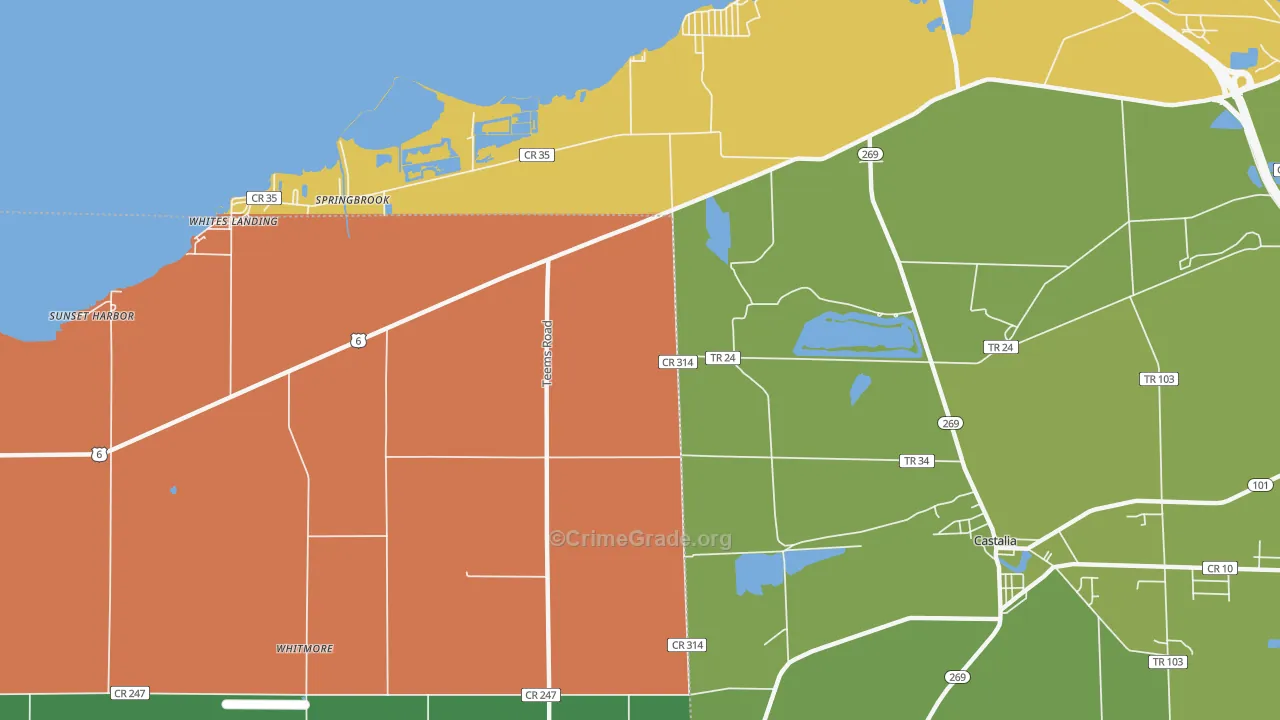 Springbrook, OH Map of Murder Rates