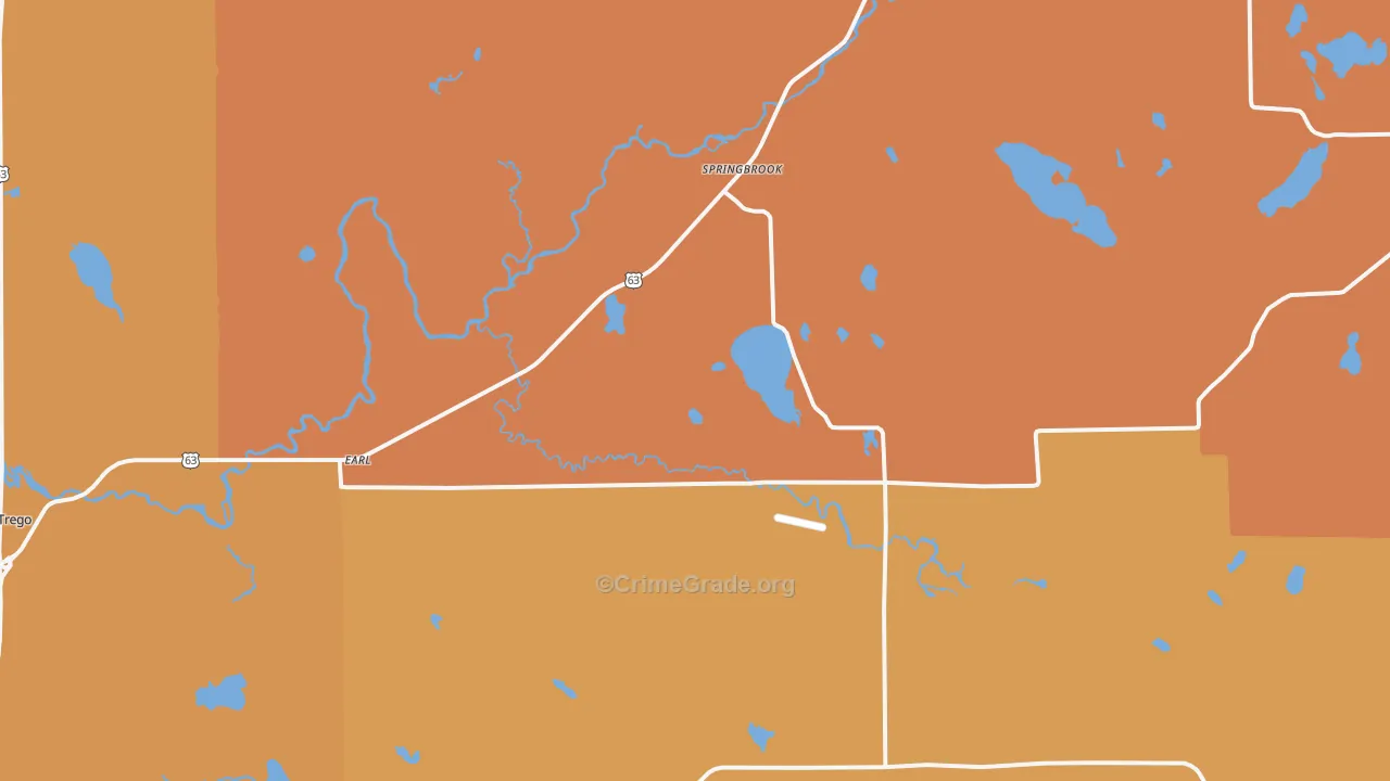 Springbrook, WI Map of Murder Rates
