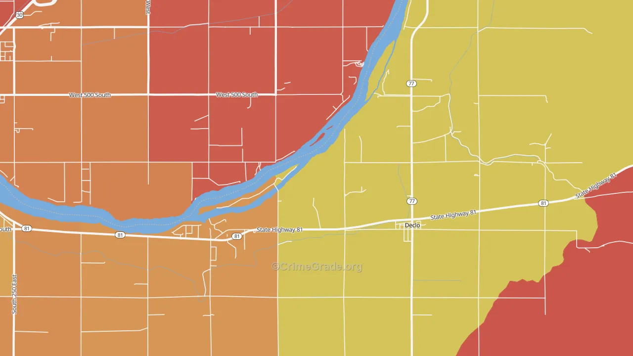 Springdale, ID Map of Murder Rates
