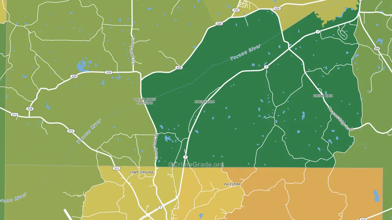 Springdale, MS Map of Murder Rates