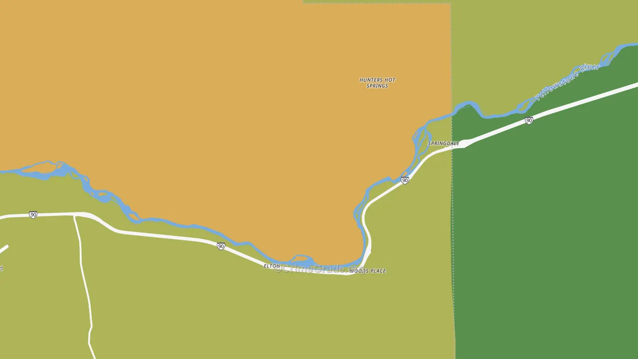 Springdale, MT Map of Murder Rates