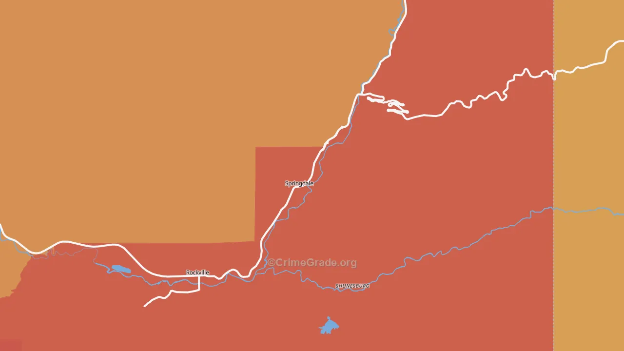 Springdale, UT Map of Murder Rates