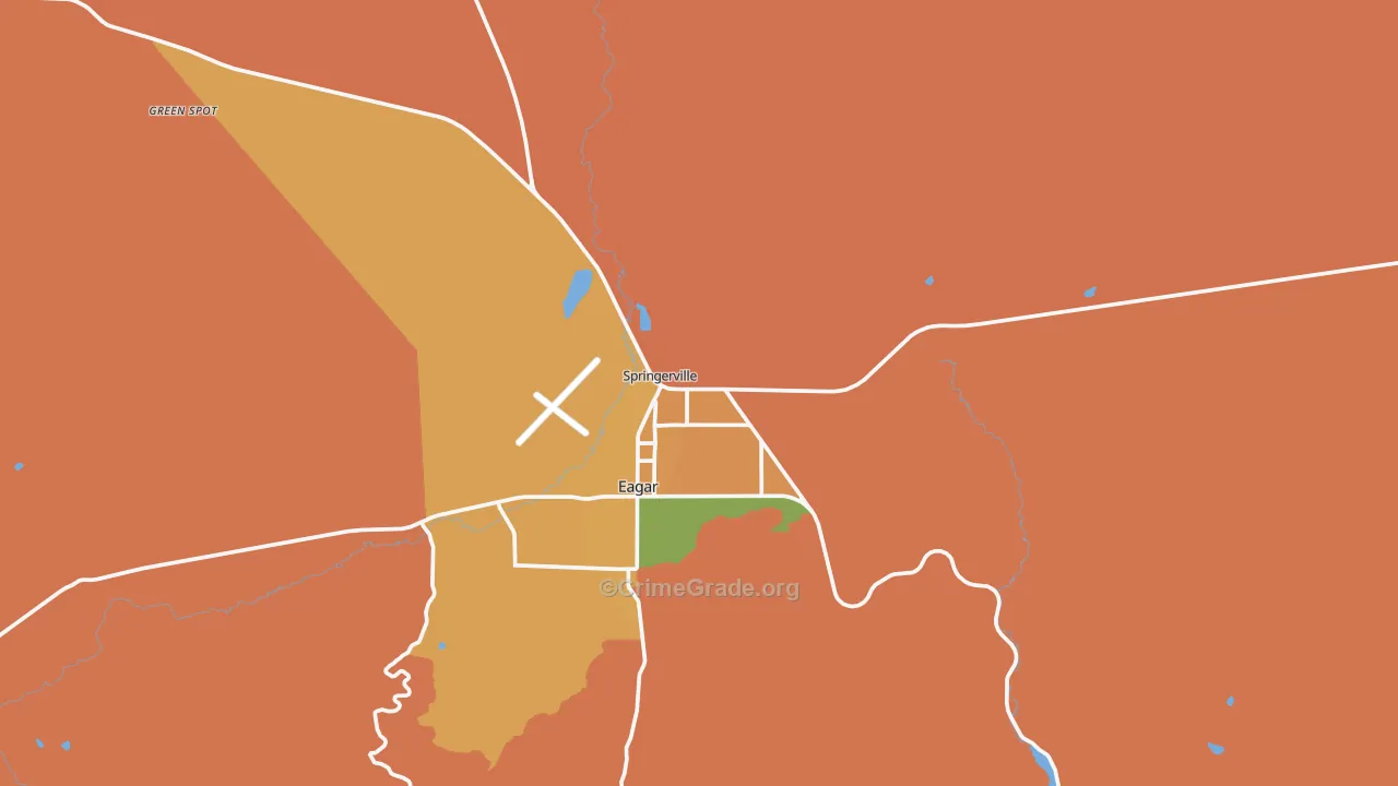 Springerville, AZ Map of Murder Rates