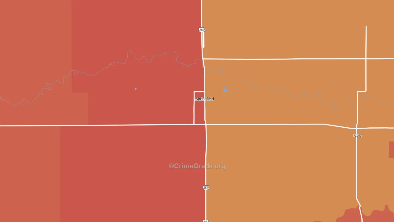 Springfield, CO Map of Murder Rates