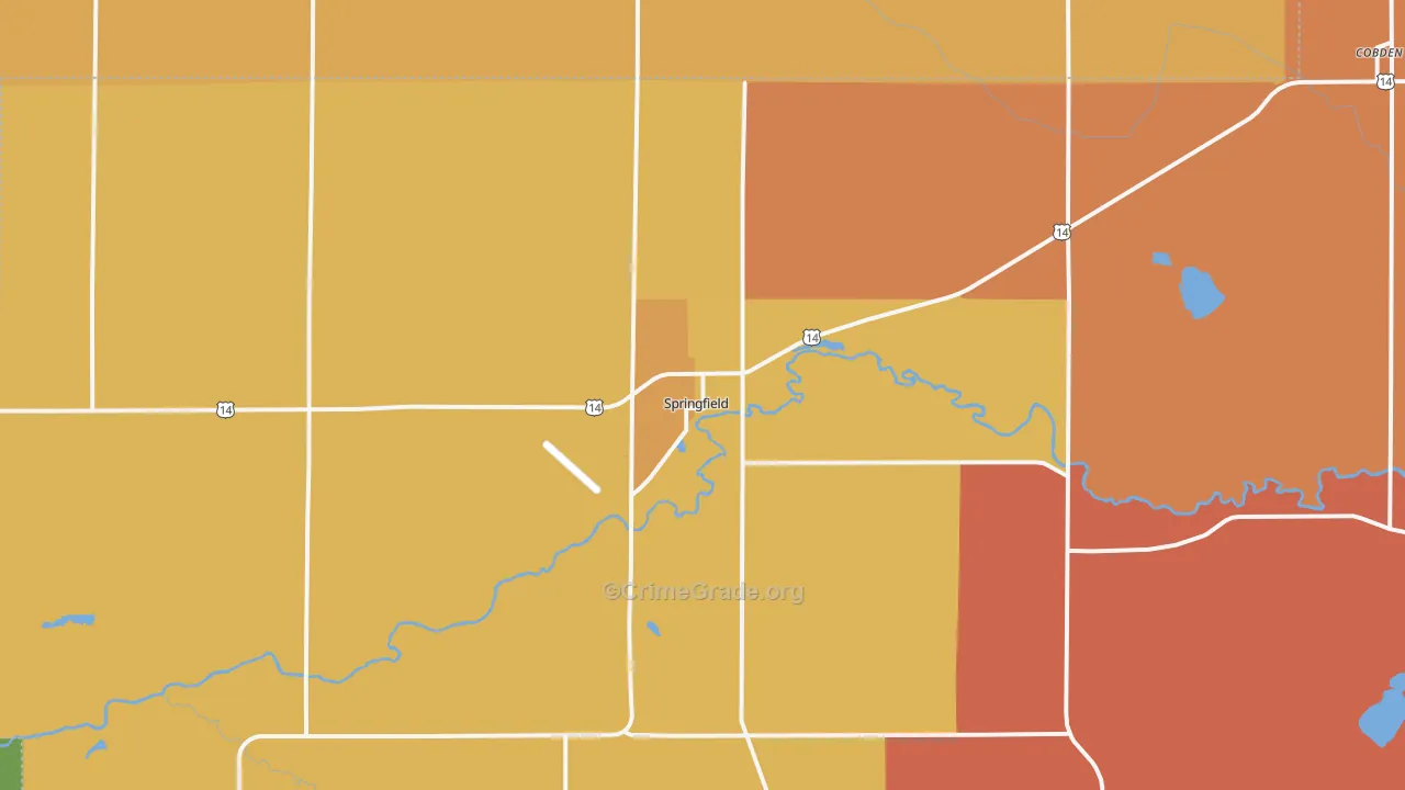 Springfield, MN Map of Murder Rates