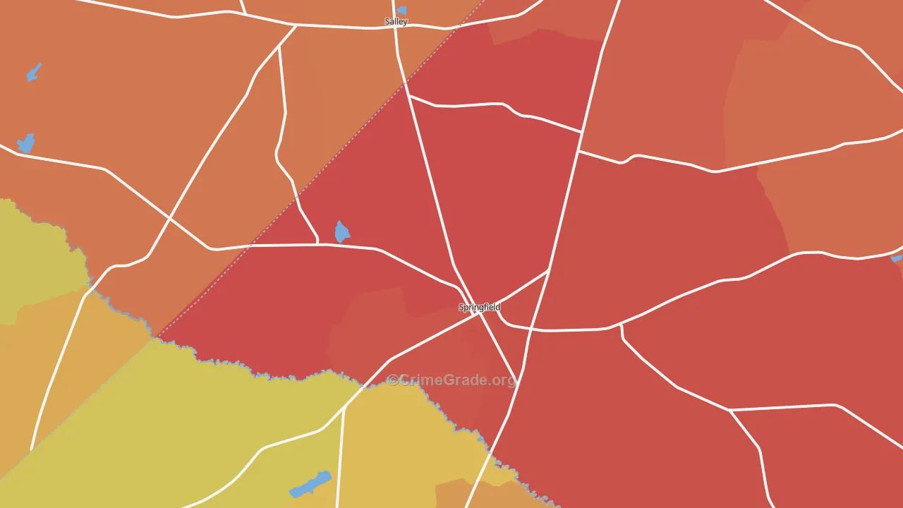 Springfield, SC Map of Murder Rates