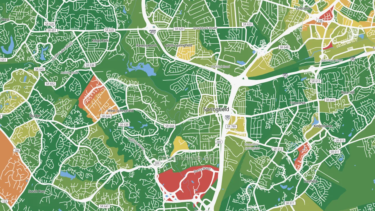 Springfield, VA Map of Murder Rates
