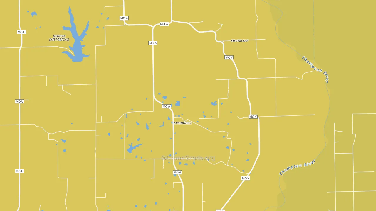 Springhill, MO Map of Murder Rates