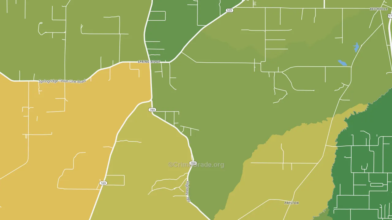 Springridge, LA Map of Murder Rates