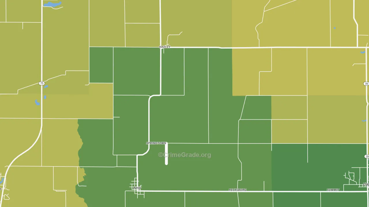 Springtown, IN Map of Murder Rates