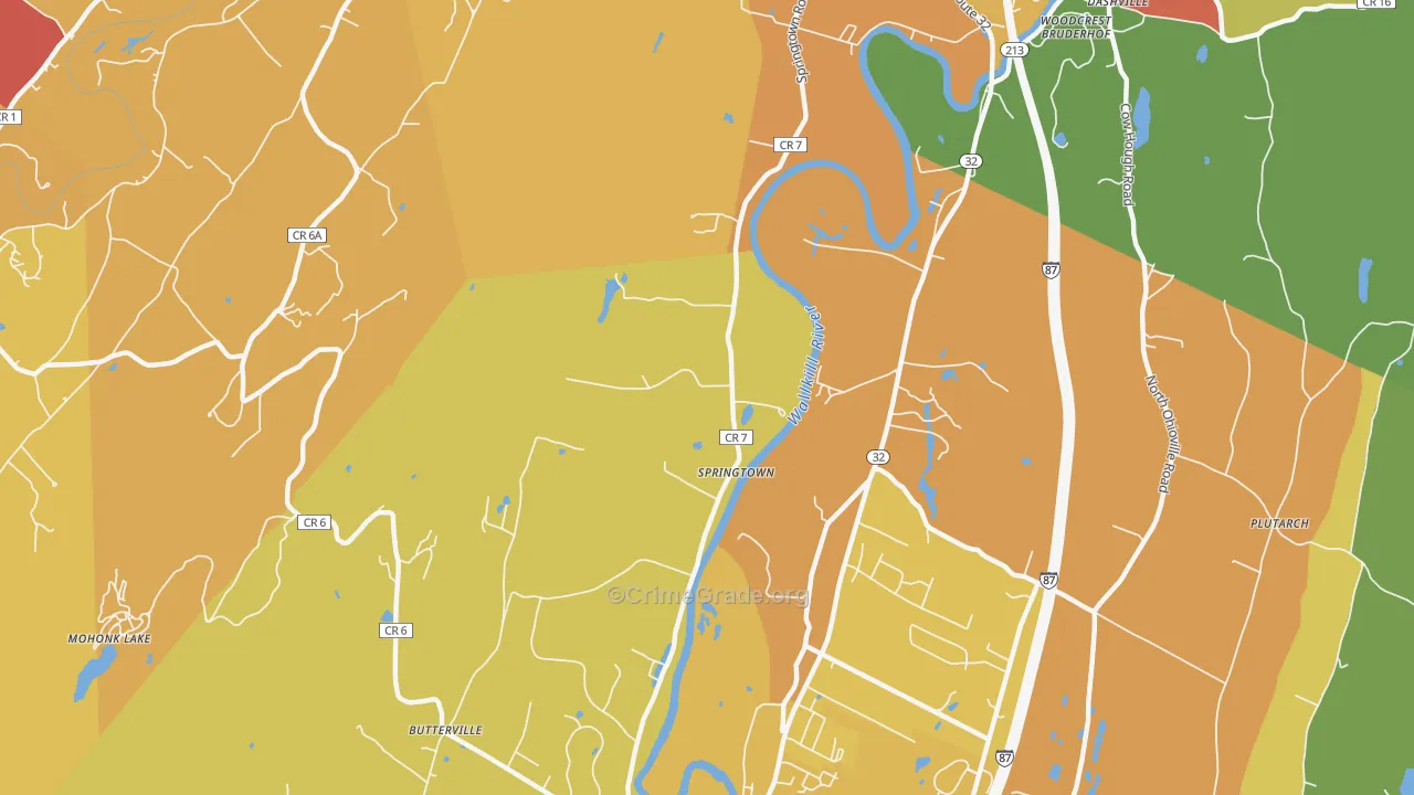 Springtown, NY Map of Murder Rates