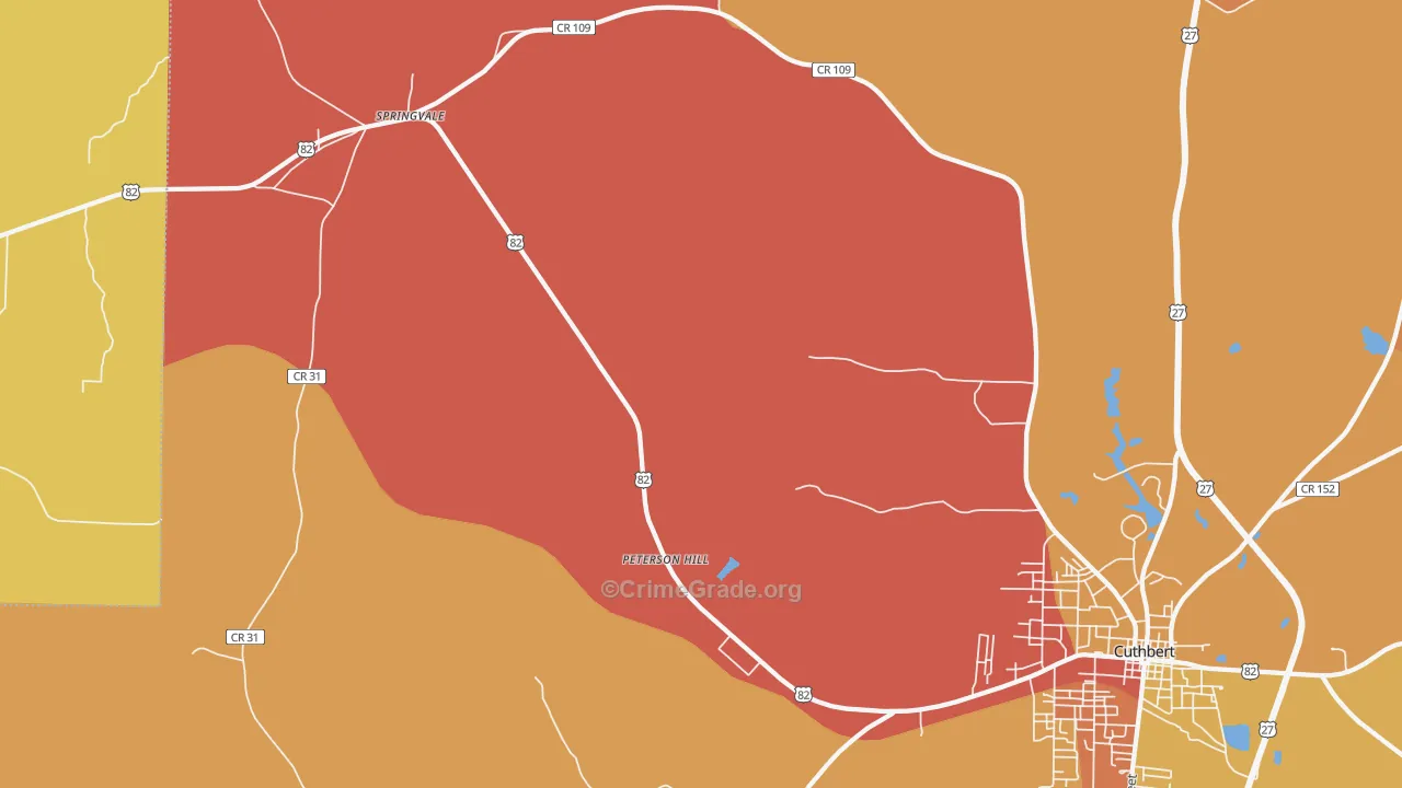 Springvale, GA Map of Murder Rates