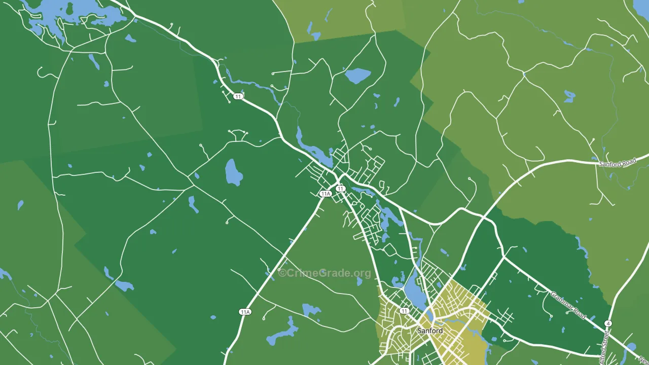Springvale, ME Map of Murder Rates