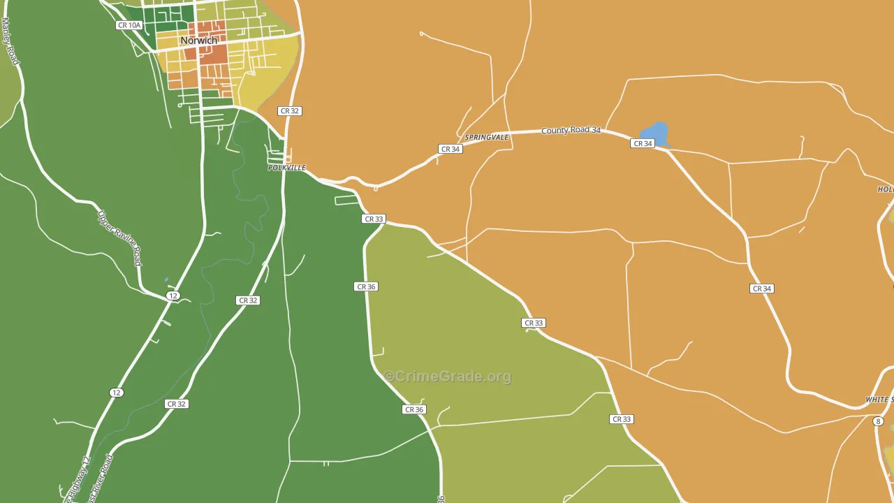 Springvale, NY Map of Murder Rates