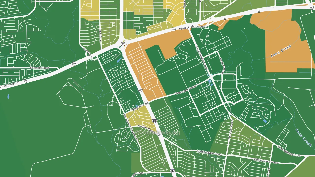 Springvale, San Antonio, TX Map of Murder Rates