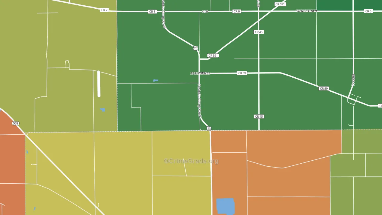 Springville, OH Map of Murder Rates