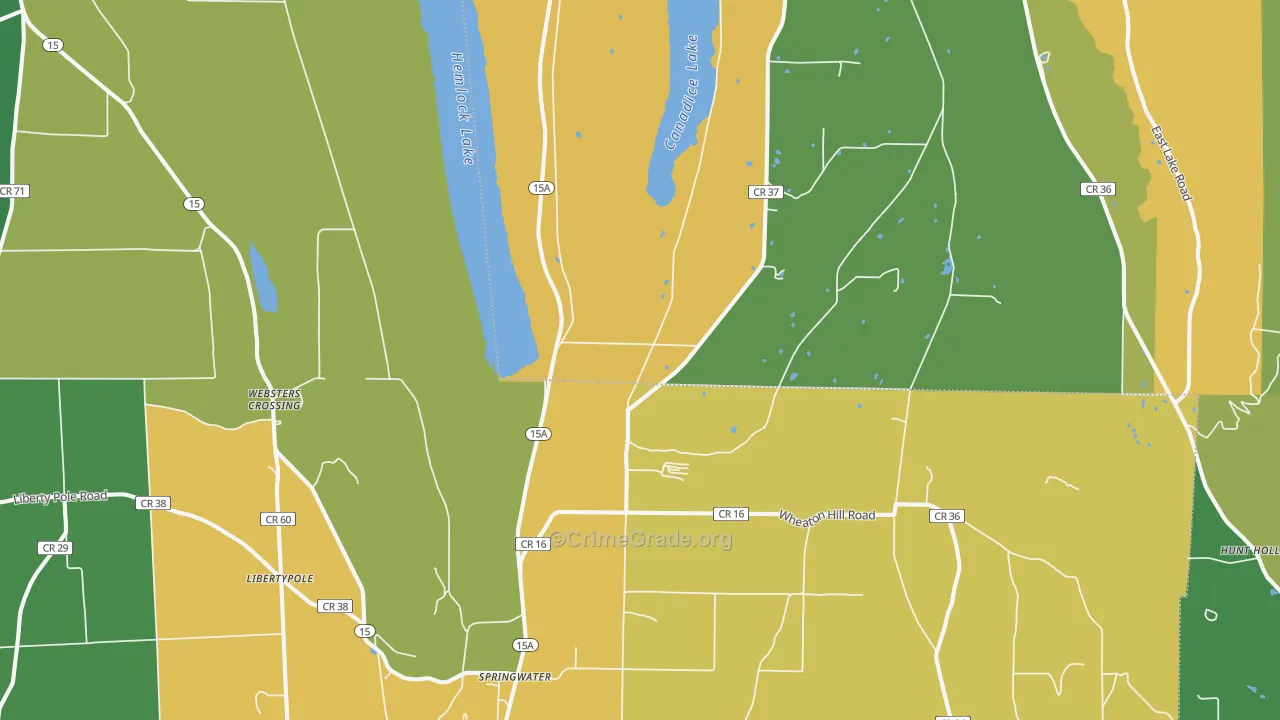 Springwater, NY Map of Murder Rates