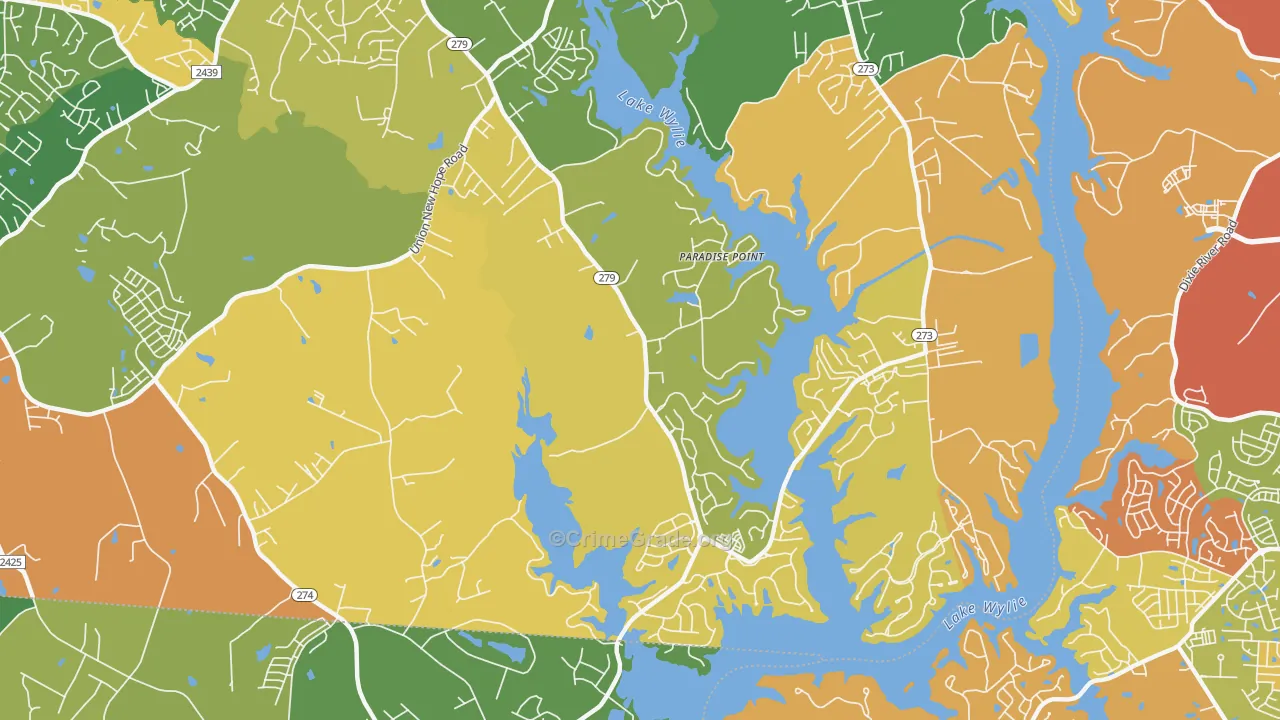 Springwood, NC Map of Murder Rates
