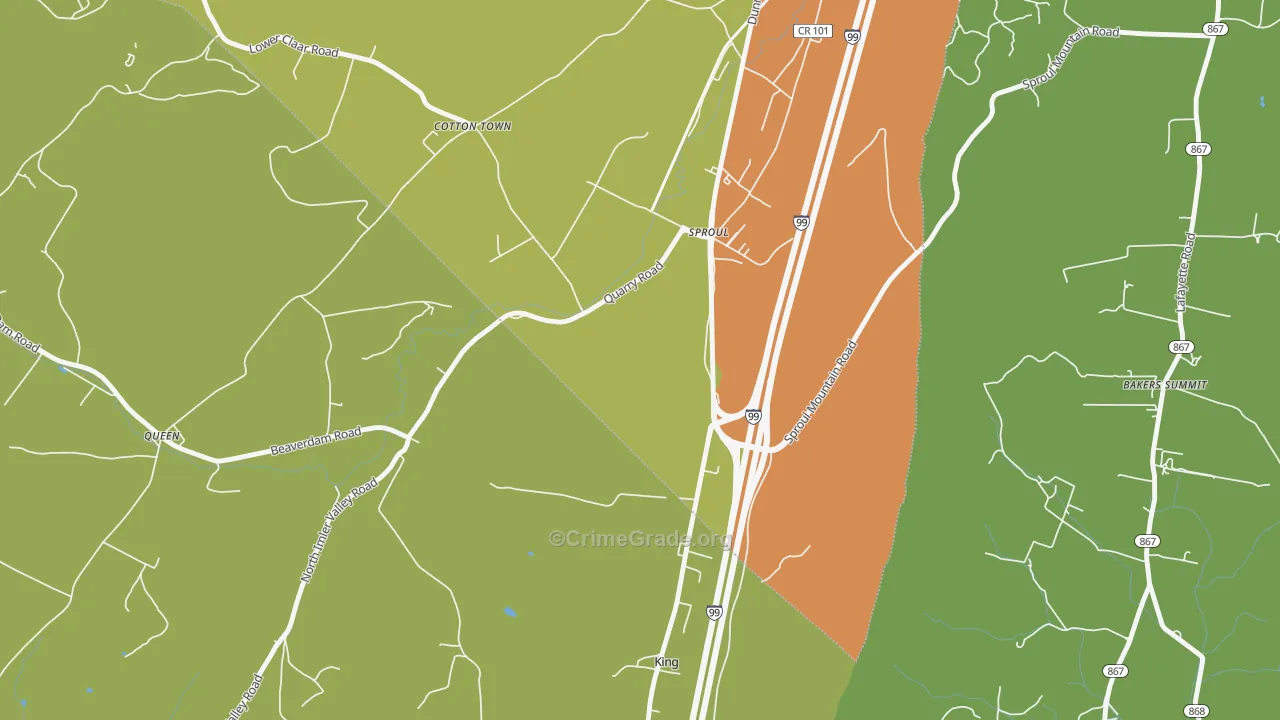 Sproul, PA Map of Murder Rates