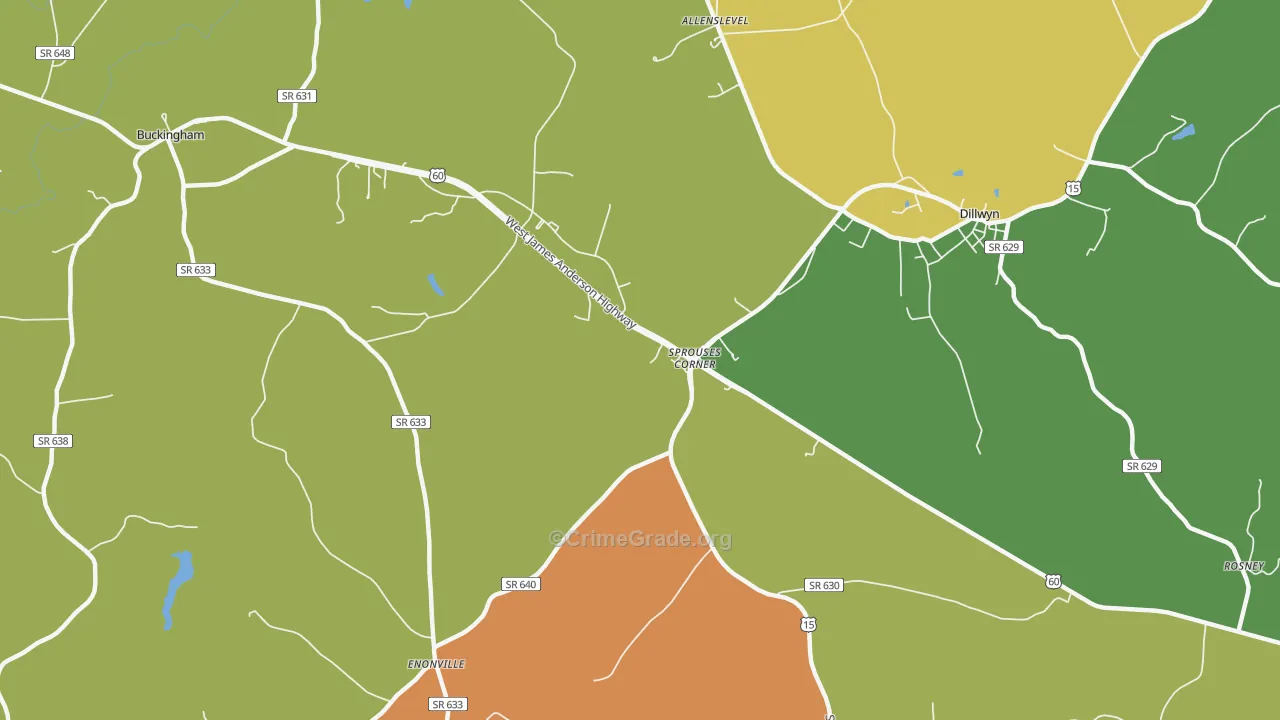 Sprouses Corner, VA Map of Murder Rates