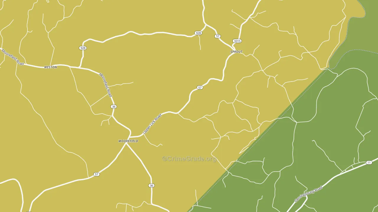 Sprout, KY Map of Murder Rates