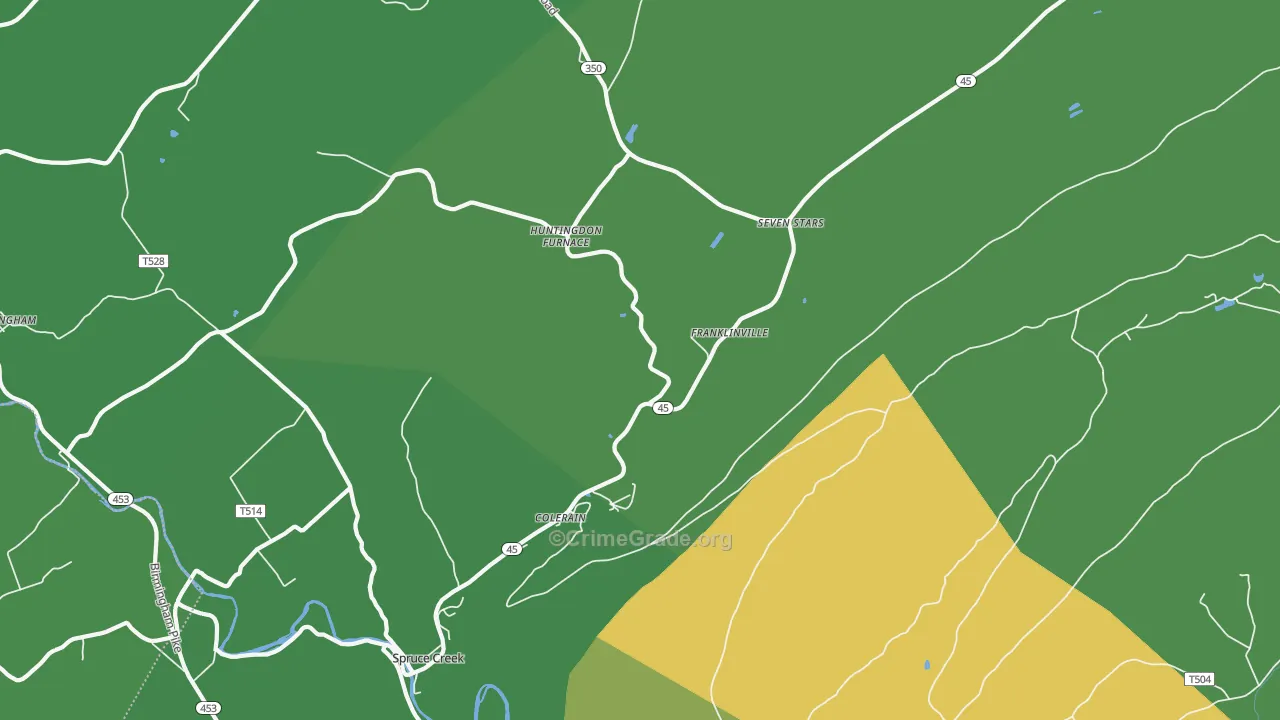 Spruce Creek, PA Map of Murder Rates