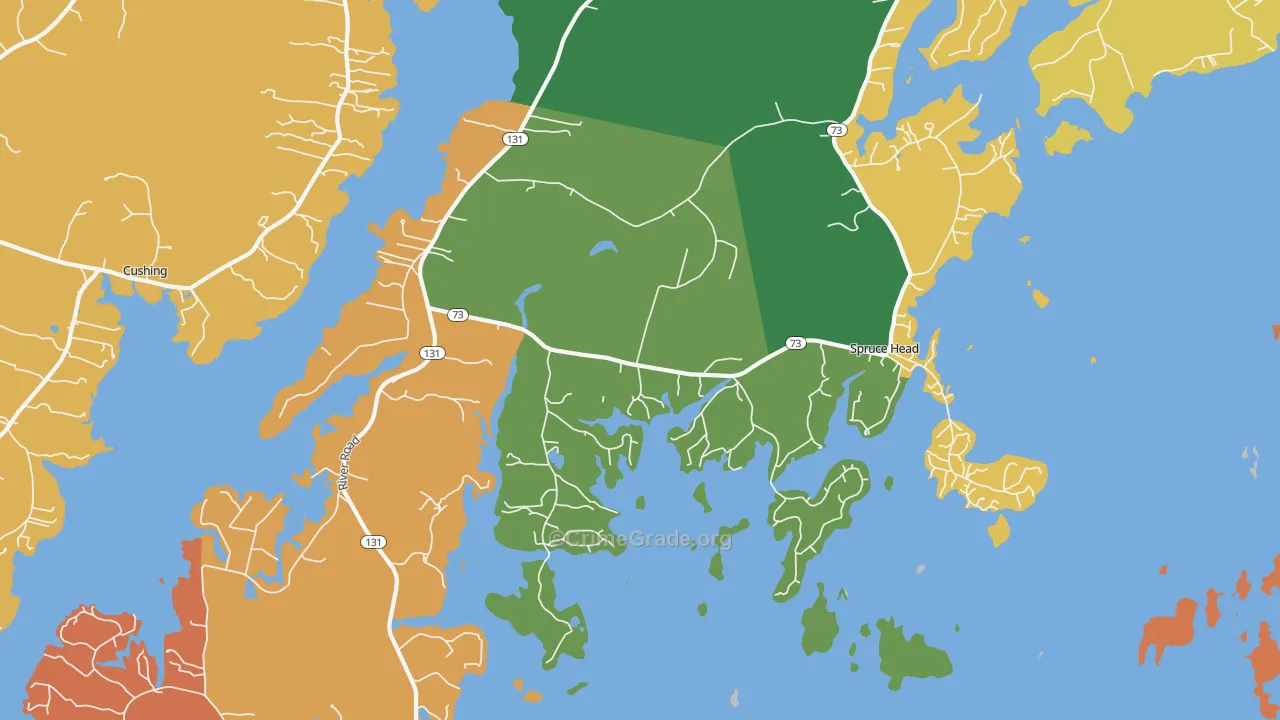 Spruce Head, ME Map of Murder Rates
