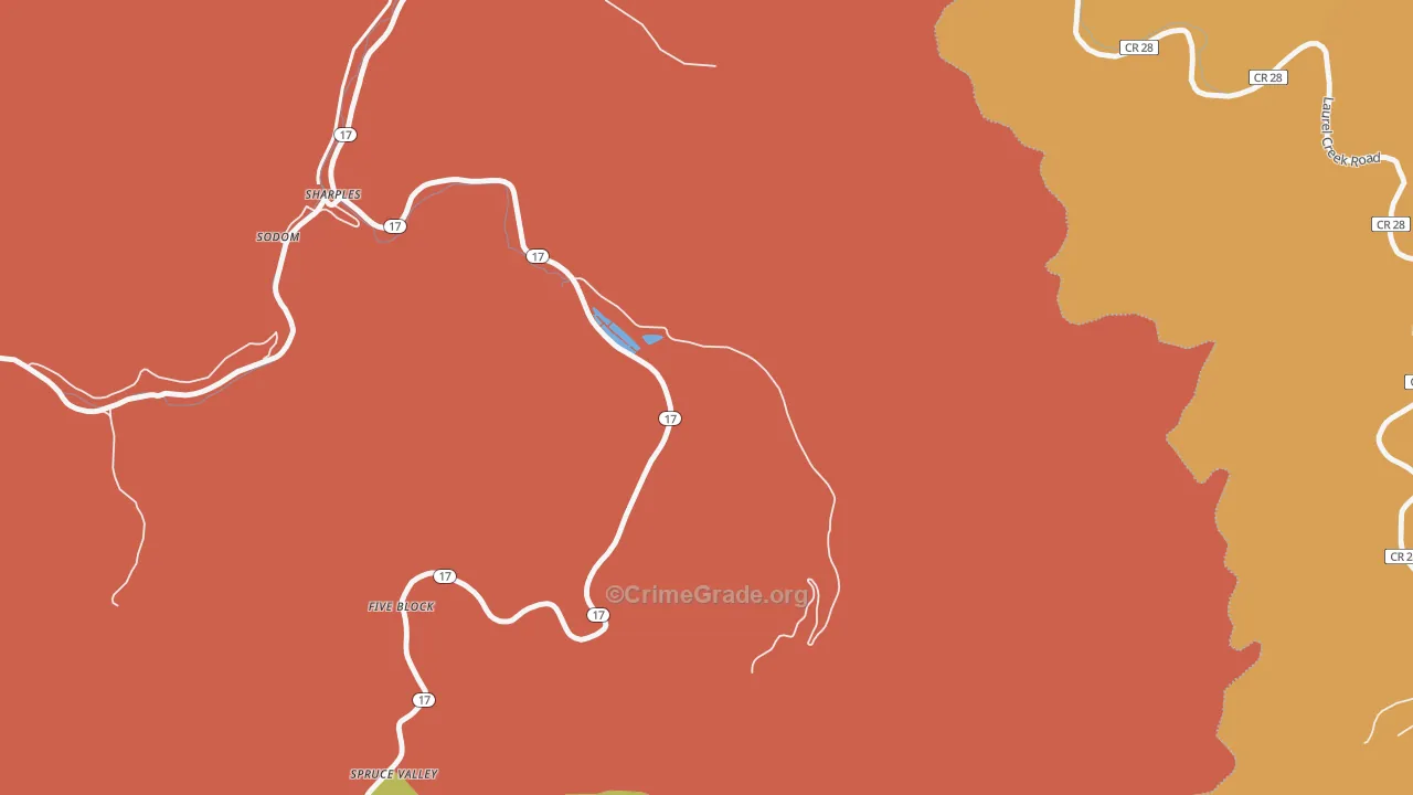 Spruce Valley, WV Map of Murder Rates