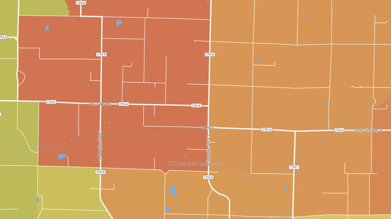 Spruce, WI Map of Murder Rates