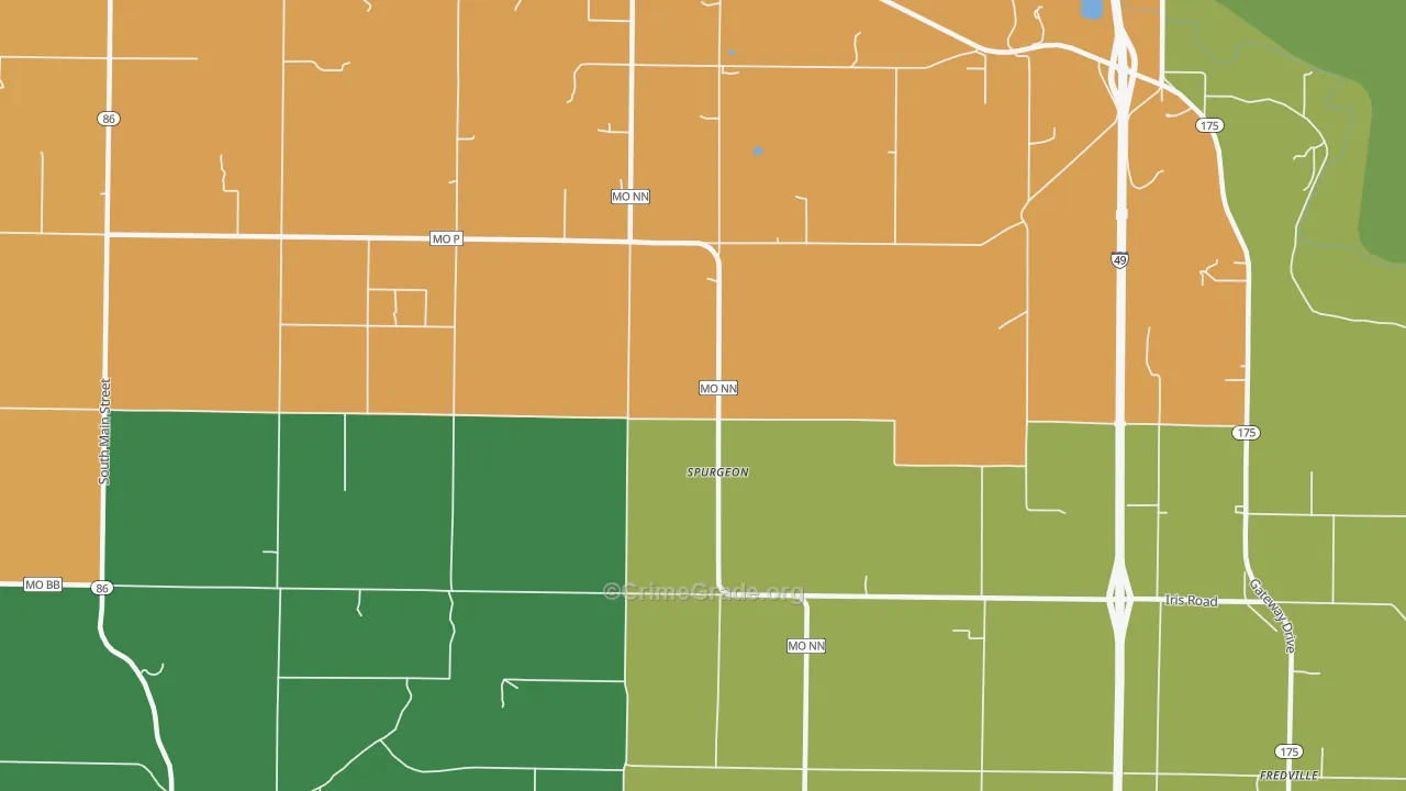 Spurgeon, MO Map of Murder Rates