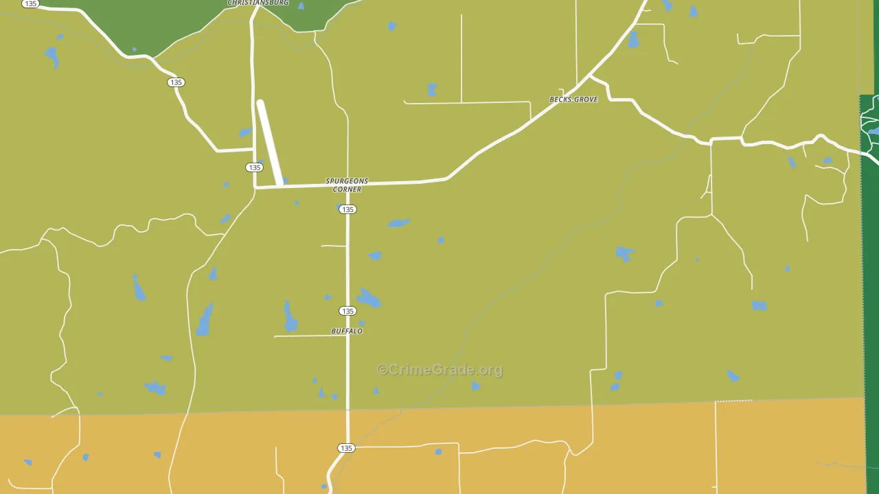 Spurgeons Corner, IN Map of Murder Rates