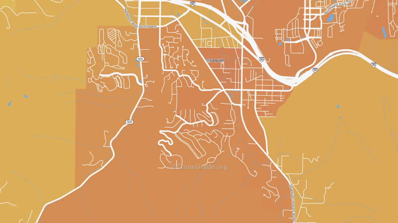 Squak Mountain, Issaquah, WA Map of Murder Rates