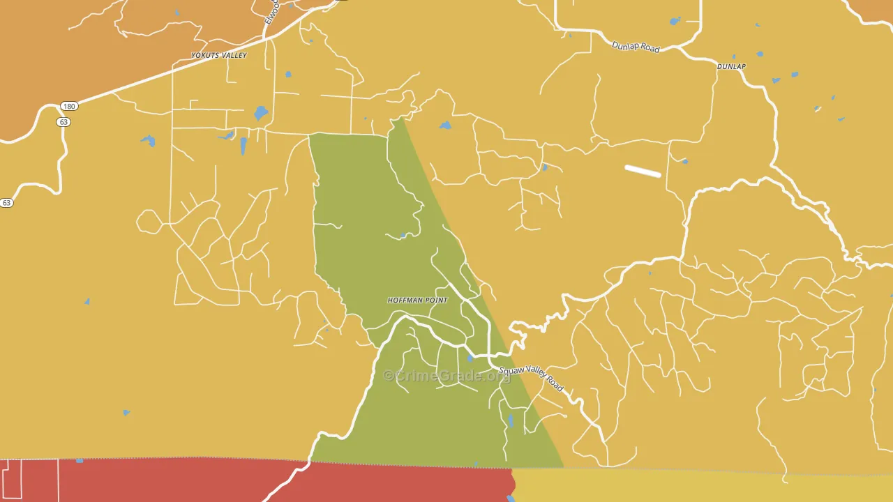 Squaw Valley, CA Map of Murder Rates